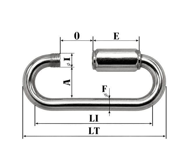 Maillon rapide inox – Série grande ouverture