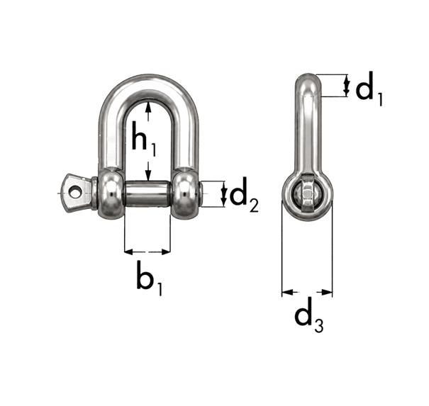 Manille inox droites