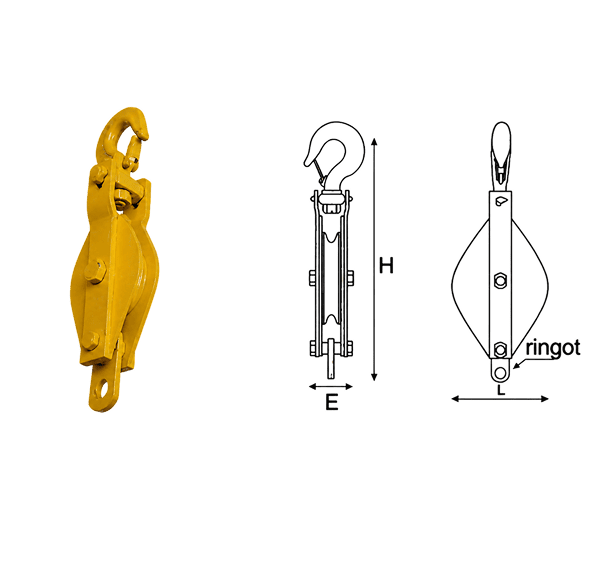 Poulie simple non-ouvrante pour cordage