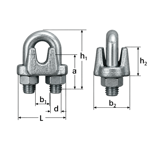 Serre-câble à étrier inox
