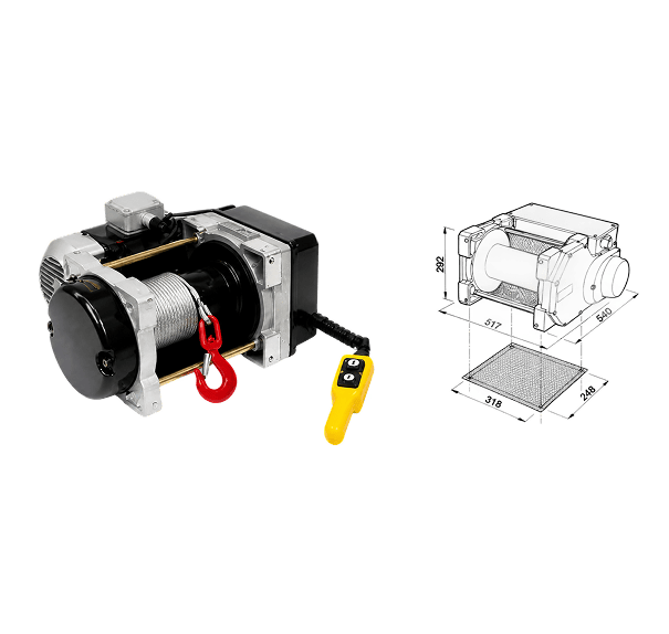 Treuil électrique TRB – Modèle 500 à 960 kg